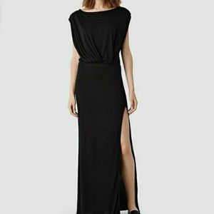 All Saints Black Maxi Slit Dress